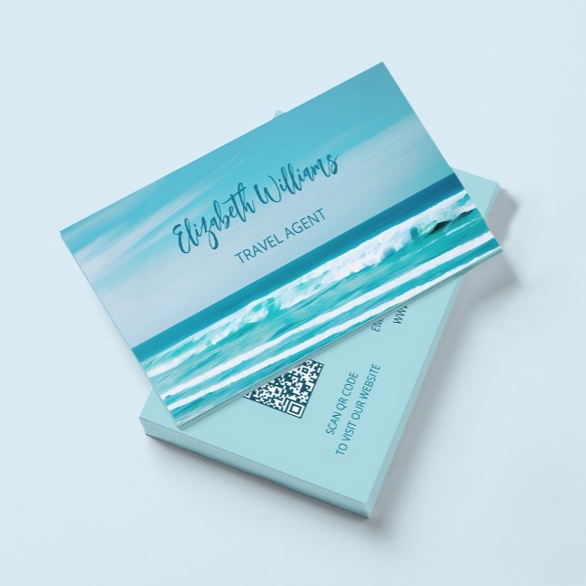 Agente Viagem Oceano | Cartão de visita de código  (Criador carregado)