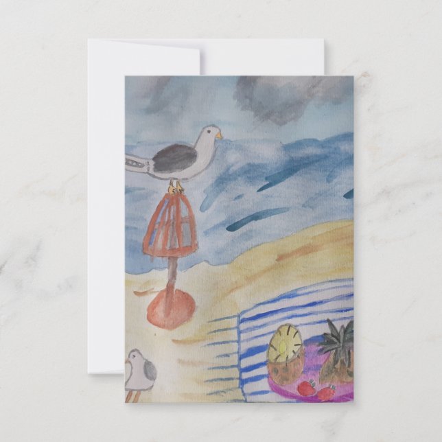 Agitar No Cartão De Saudação Plana Da Praia (Frente)