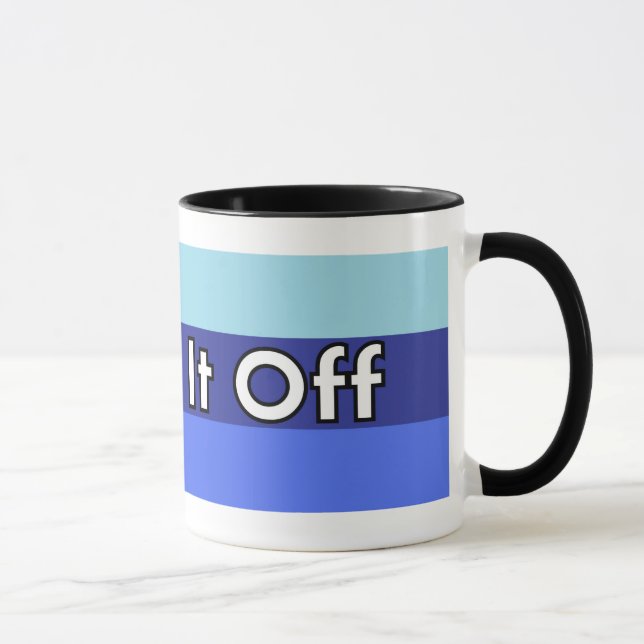 Agite-o fora de caneca listrada - azul (Direita)