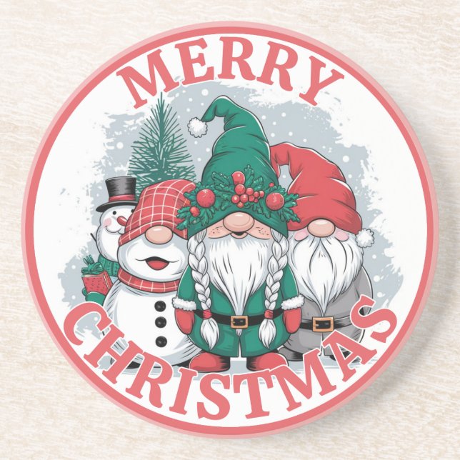 Agnomes de Natal Porta-copos (Frente)