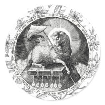Agnus Dei Cordeiro de Deus Adesivo Redondo