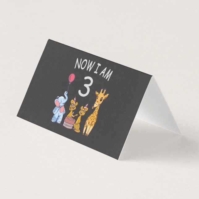 Agora eu tenho 3 anos 3º Aniversário no Zoológico (Frente)