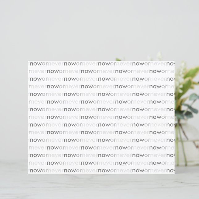 Agora ou Nunca Citação Desaparecendo para Procrast (Em pé/Frente)