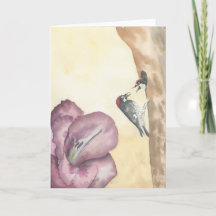 Agosto; Cartão dobrado 5"x7"; Interior em branco