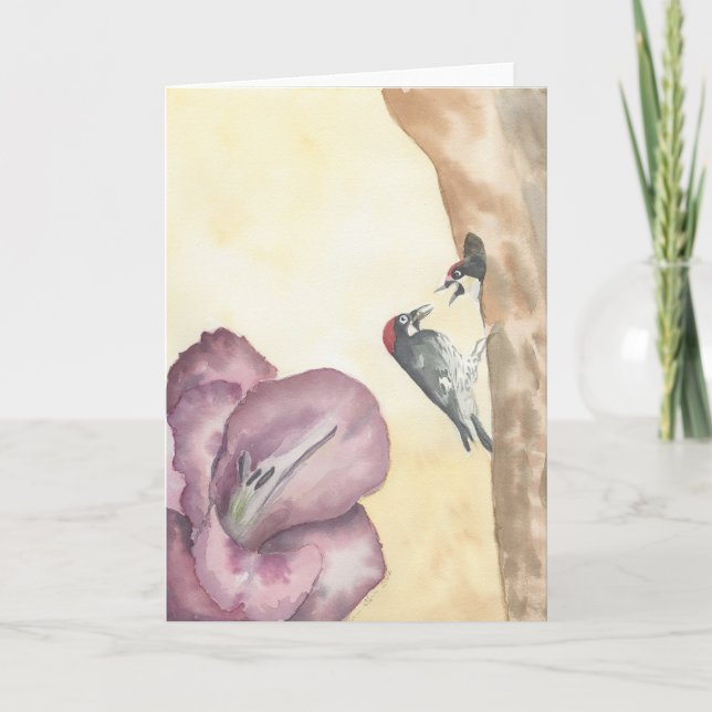 Agosto; Cartão dobrado 5"x7"; Interior em branco (Frente)