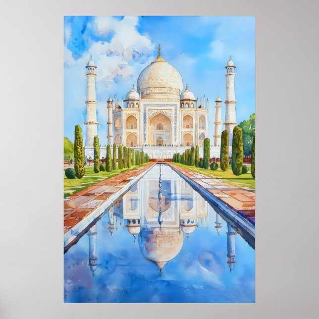 Agra India Vintage Travel Poster Ski National Park (Frente)