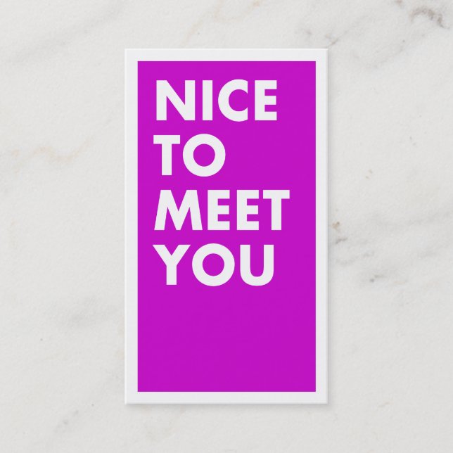 Agradável para encontrá-lo cartão de visita (Frente)