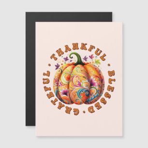 Agradecido, Abençoado, Grato Abóbora Floral