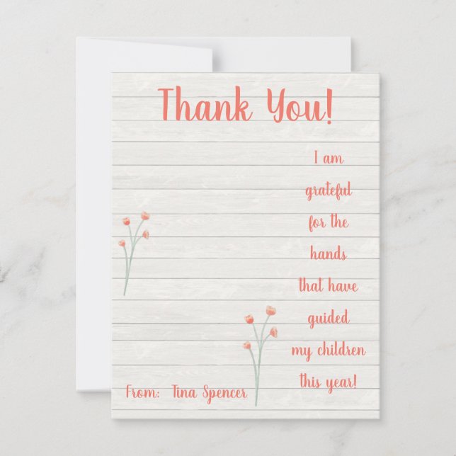 Agradecido pelas mãos, cartão de presente doador (Frente)