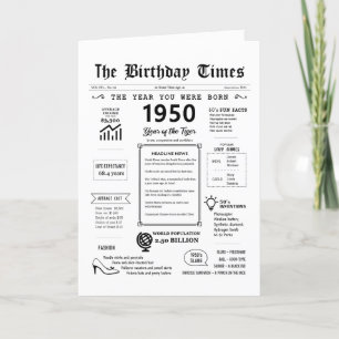 Agradecimento 1950 O Ano Em Que Era Nascer Cartão De Aniversário