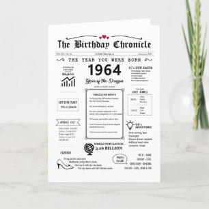 Agradecimento 1964 O Ano Em Que Era Nascer Cartão De Aniversário