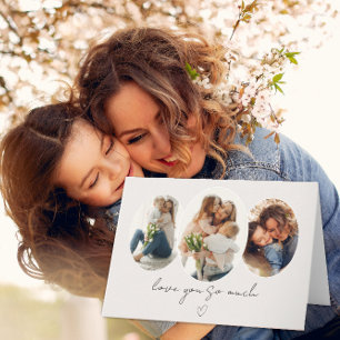 Agradecimento 3 Cartão de Colagem de Fotos – Amo Você Demais