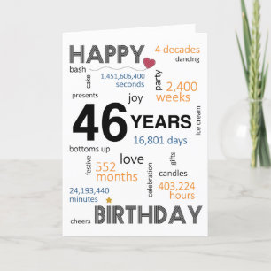 Agradecimento 46.º Cartão de aniversário