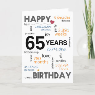Agradecimento 65.o Cartão de aniversário
