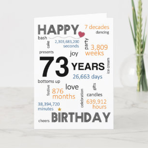 Agradecimento 73º Cartão de aniversário