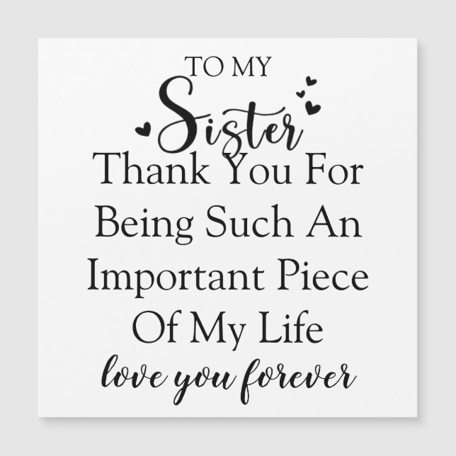 Agradecimento à Irmã Por Estar na Minha Vida (Frente)