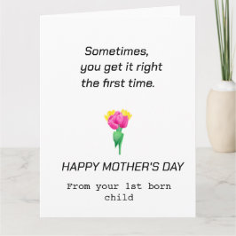 Agradecimento A primeira vez é o cartão de Dia de as mães Engraç