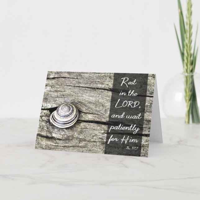 Agradecimento "Aguarde pacientemente por ele" - Cartão de Escrit (Frente)