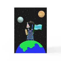 Alienígena Cartão de aniversário 1 com verso por J