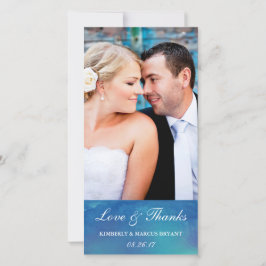 Agradecimento Amor puro / Cartão com fotos de Casamento de Aquar