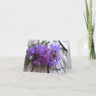 Agradecimento Amor Purple Verbena Vazio Cartão de Saudação