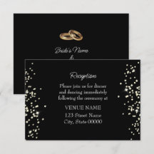 Anéis Elegantes Rhinestones Cartão de Recepção de 