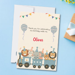 Agradecimento Animais de Festa Fofos no Cartão de Boas-Vindas do