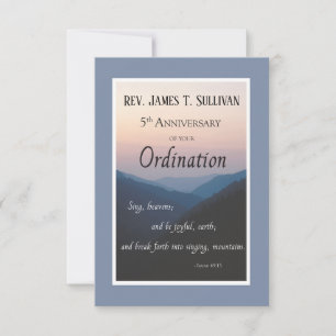 Agradecimento Aniversário da Ordenação do Nome do Cartão de Oraç