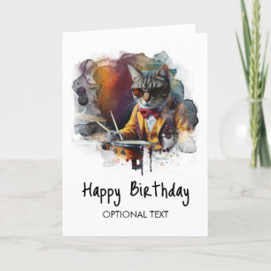Agradecimento *~* AP91 Cartão de aniversário de DRUMMER do Gatin