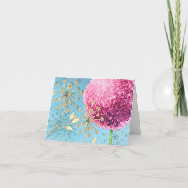 Agradecimento aquarela Allium floral (Frente)