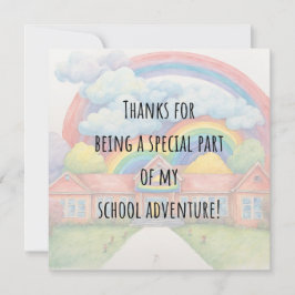 Agradecimento Arco-Íris Colorido Moderno Obrigado Cartão de Prof