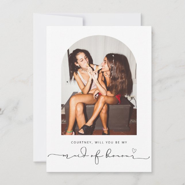 Agradecimento Arco será meu cartão de madrinha de casamento (Frente)