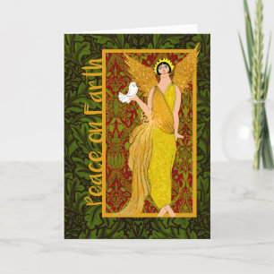 Agradecimento Art Nouveau Artes e Artesanatos Cartão de Natal Re
