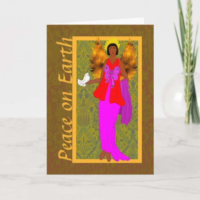 Agradecimento Art Nouveau William Morris Cartão de Férias de Nat (Frente)