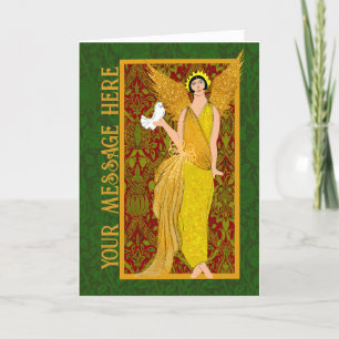Agradecimento Art Nouveau William Morris Cartão de Natal Retroat