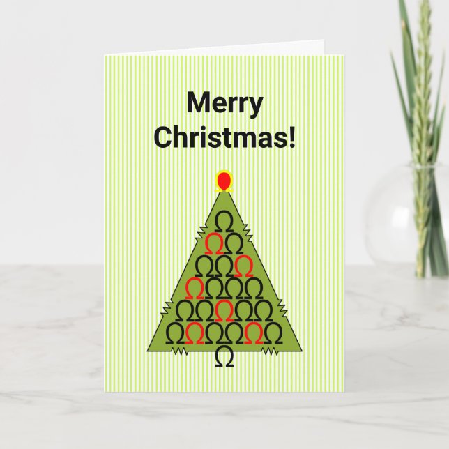 Agradecimento Árvore de Natal com cartão de Natal Ohm (Frente)