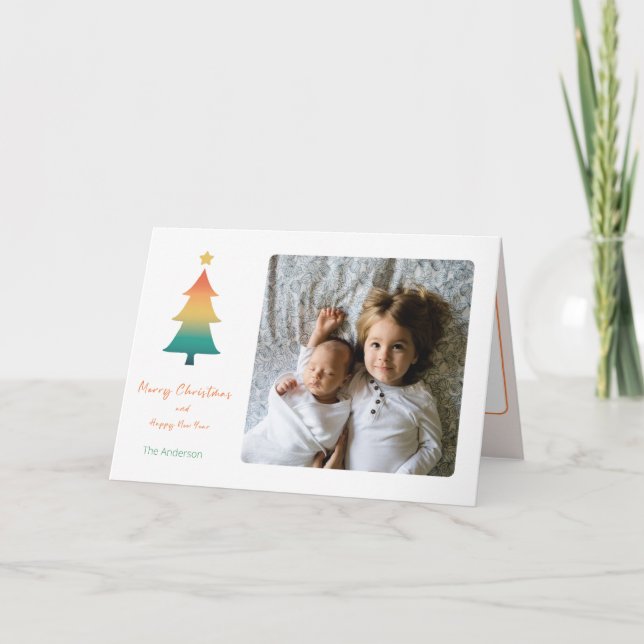 Agradecimento Árvore de Natal em cartão de feriado (Frente)