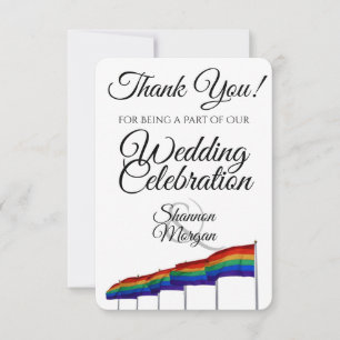 Agradecimento Bandeiras do Arco-íris do Orgulho Gay no Cartão de