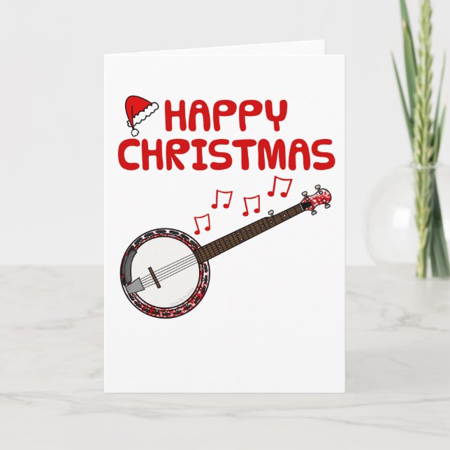 Agradecimento Banjo Cartão de Natal Banjoist Musical (Frente)