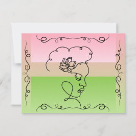 Agradecimento Beleza Fluente: Cartão de Vazio de Arte de Linha d