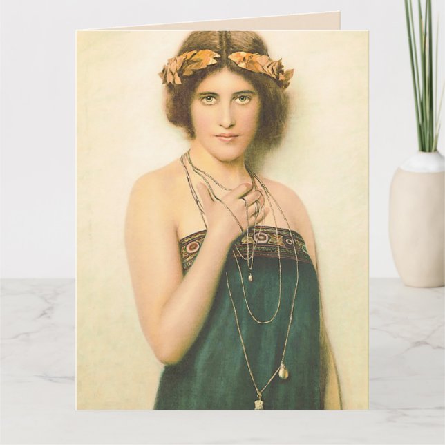 AGRADECIMENTO BELO CARTÃO DE ANIVERSÁRIO BOHEMIAN VINTAGE LADY (Frente)