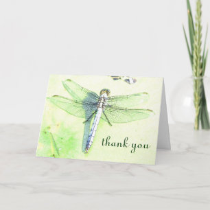 Agradecimento Belo cartão de Dragonfly "obrigado you"