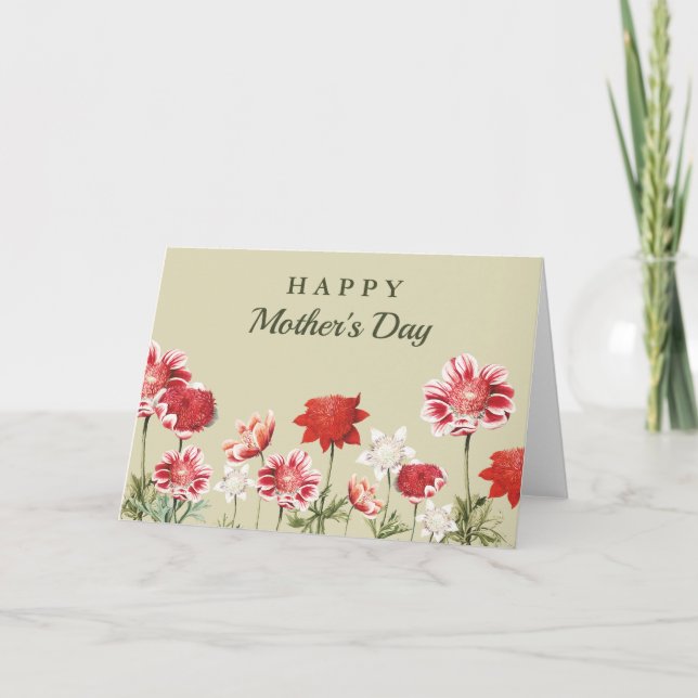 Agradecimento Belo Cartão de Saudação de Dia de as mães das Flor (Frente)
