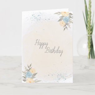 Agradecimento Belo tema Floral Cartão de Aniversário