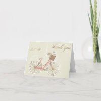 Bicicleta Rosa Vintage com um Cartão de Agradecime