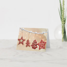 Agradecimento Biscoitos de pão-de-gengibre e cartão de Natal de 