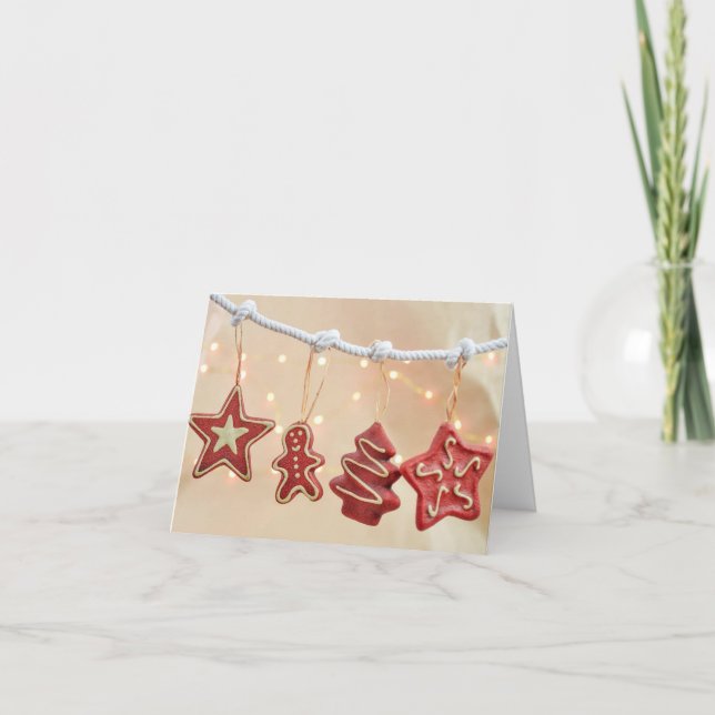 Agradecimento Biscoitos de pão-de-gengibre e cartão de Natal de  (Frente)