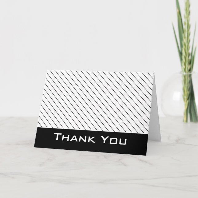 Agradecimento Black/White Strike 2 Obrigado Cartão de Saudação (Frente)