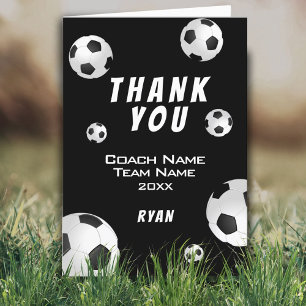 Agradecimento Bola de futebol Obrigado Cartão de treinador
