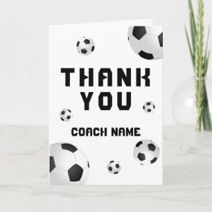 Agradecimento Bolas de Futebol Obrigado Treinador Cartão